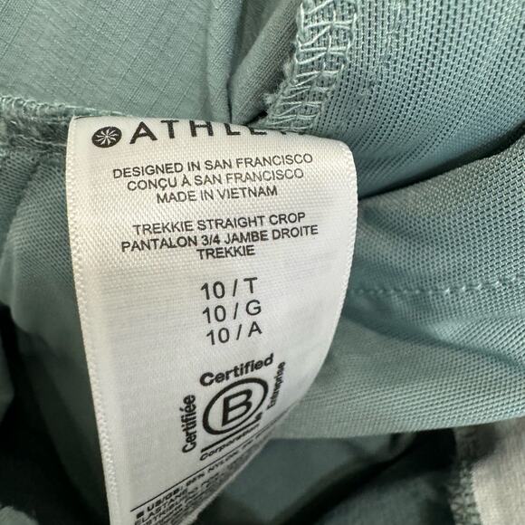 Athleta Pants Trekkie Straight Leg Crop Elastic Waist Drawstring Ankle Sz 10Tall - Picture 10 of 12
